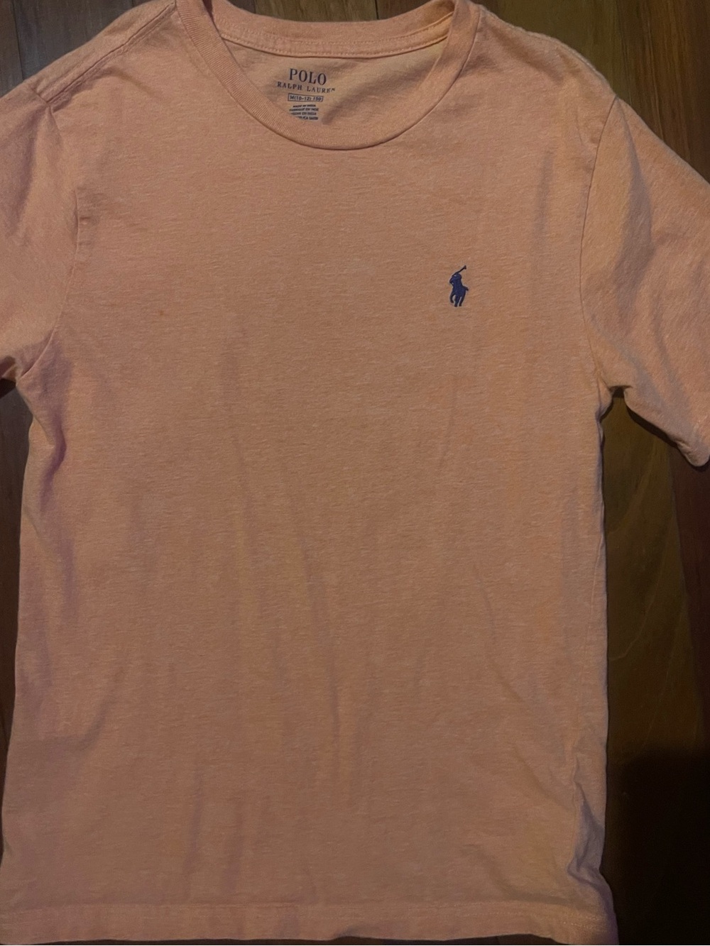 Polo by Ralph Lauren Peach Tee with Navy Logo Print